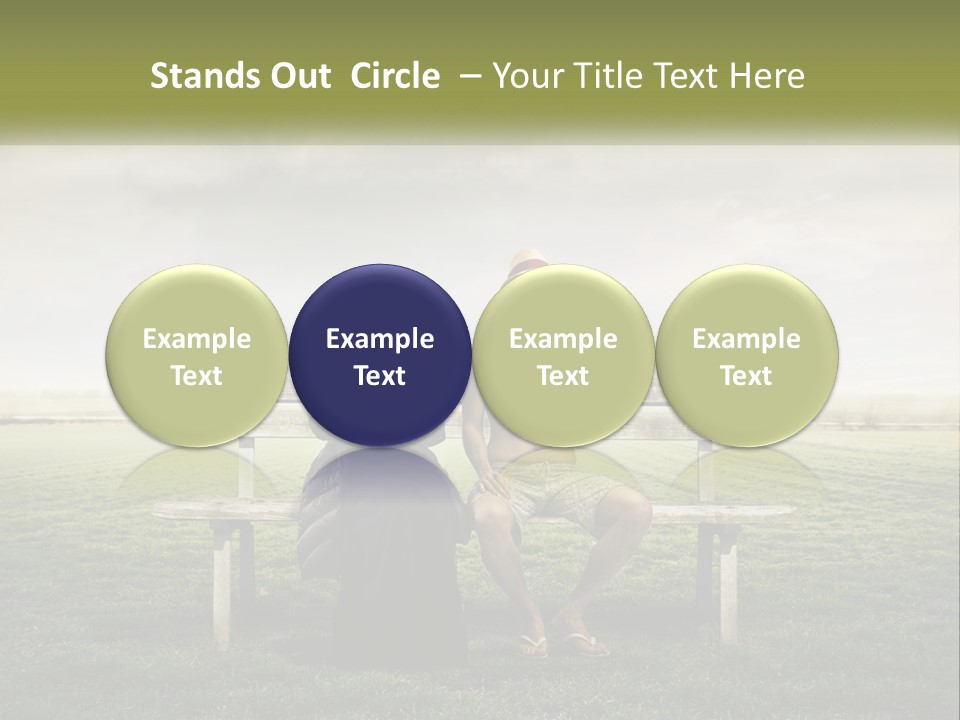 A Man And Woman Sitting On A Bench In A Field PowerPoint Template