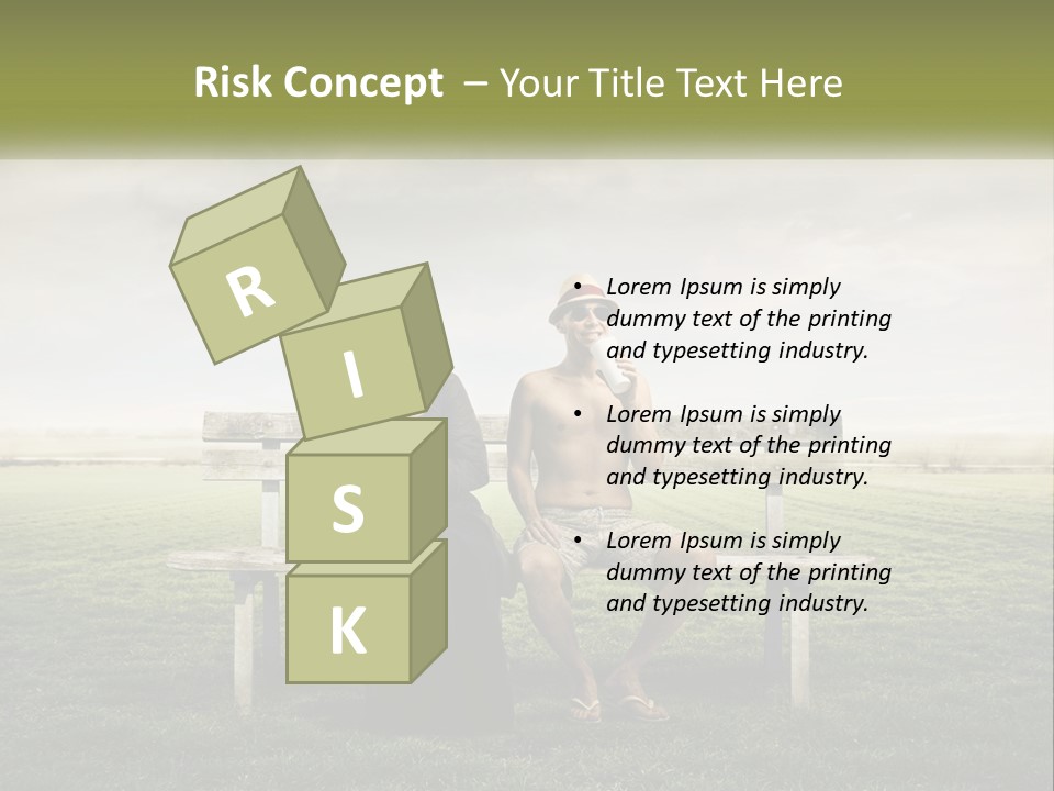 A Man And Woman Sitting On A Bench In A Field PowerPoint Template