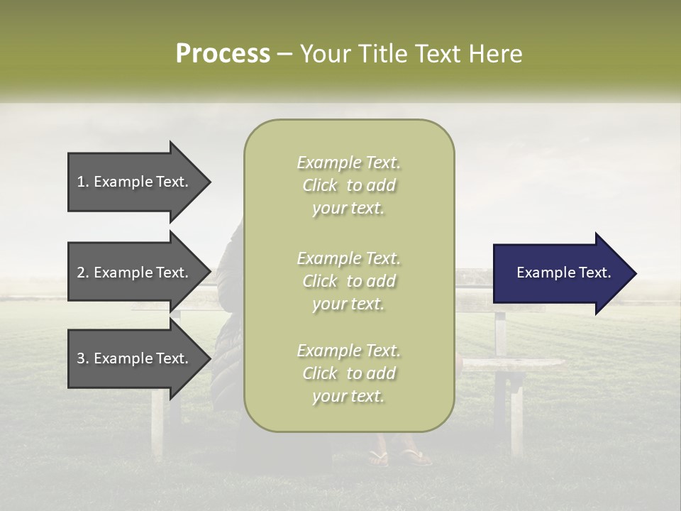 A Man And Woman Sitting On A Bench In A Field PowerPoint Template
