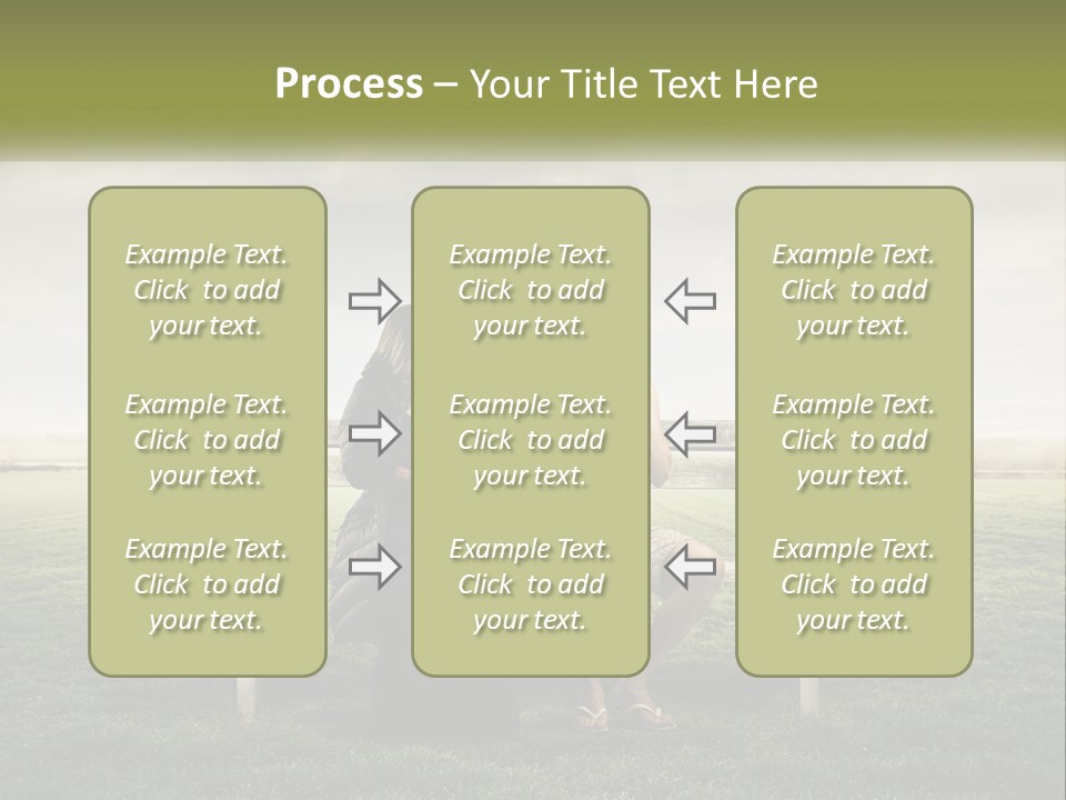 A Man And Woman Sitting On A Bench In A Field PowerPoint Template