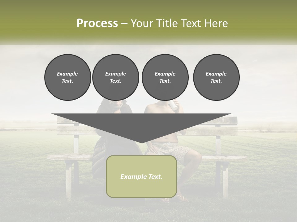 A Man And Woman Sitting On A Bench In A Field PowerPoint Template