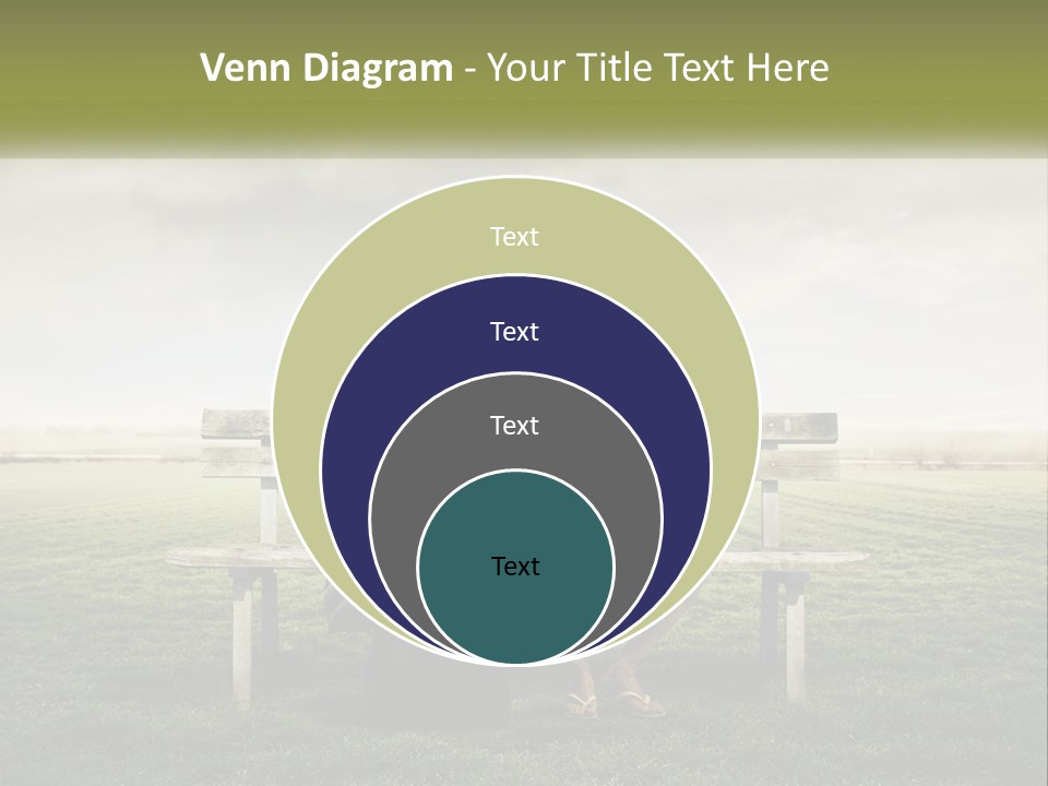 A Man And Woman Sitting On A Bench In A Field PowerPoint Template