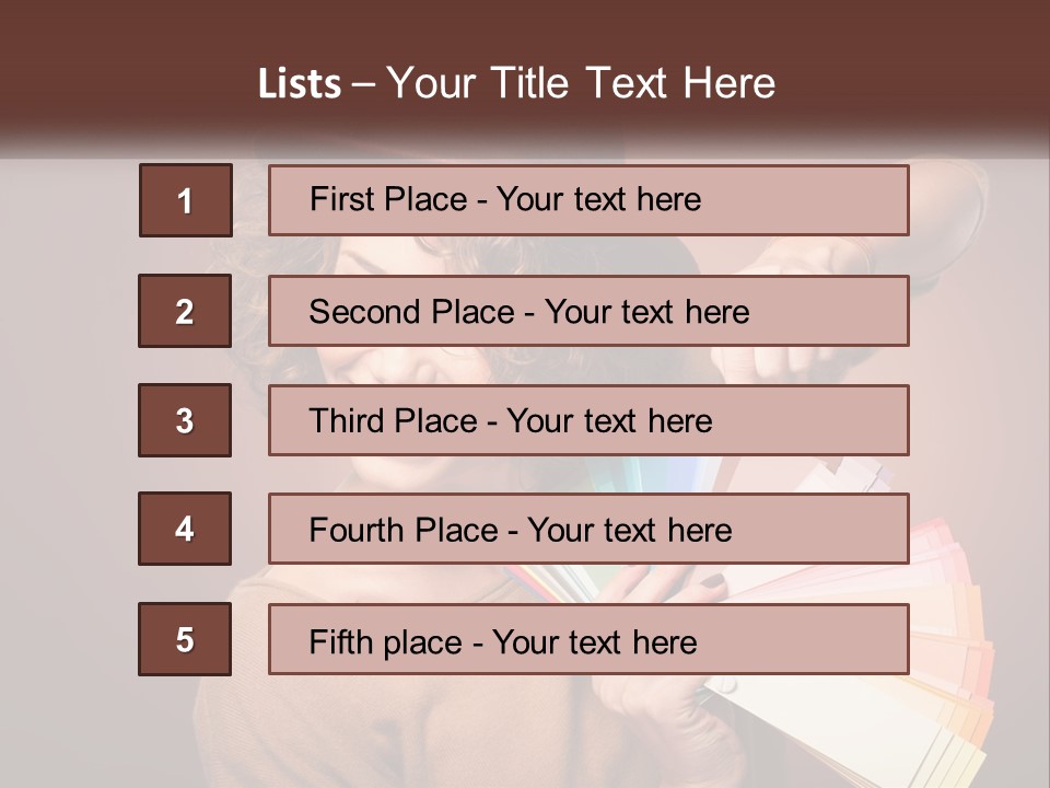 A Woman In A Brown Shirt And A Brown Hat Holding A Fan PowerPoint Template