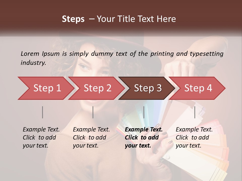 A Woman In A Brown Shirt And A Brown Hat Holding A Fan PowerPoint Template