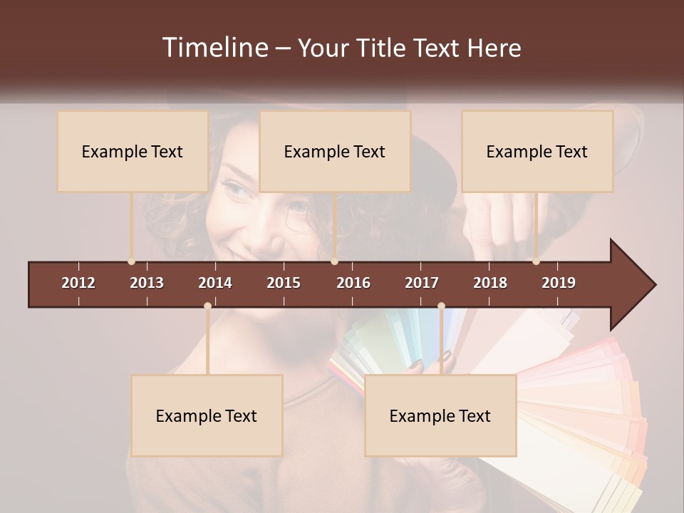 A Woman In A Brown Shirt And A Brown Hat Holding A Fan PowerPoint Template