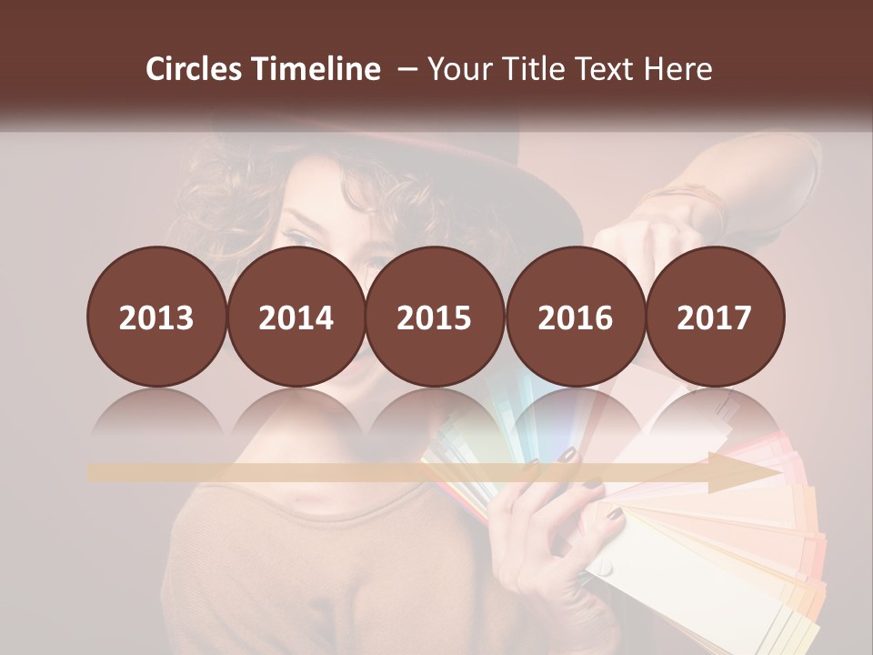 A Woman In A Brown Shirt And A Brown Hat Holding A Fan PowerPoint Template