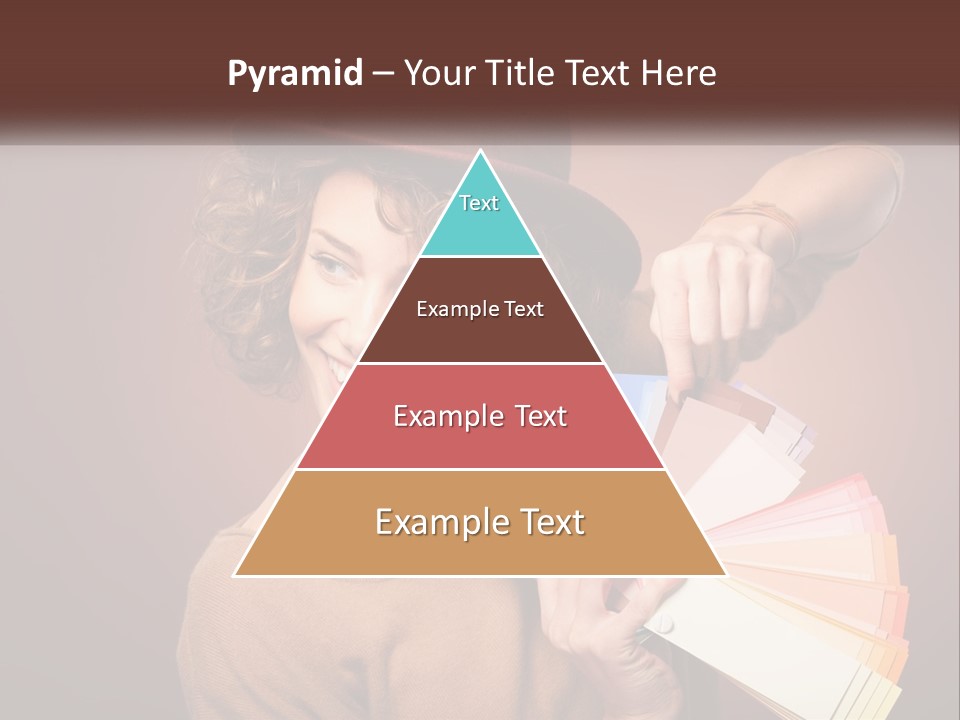 A Woman In A Brown Shirt And A Brown Hat Holding A Fan PowerPoint Template