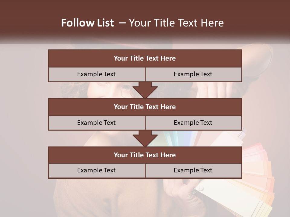 A Woman In A Brown Shirt And A Brown Hat Holding A Fan PowerPoint Template
