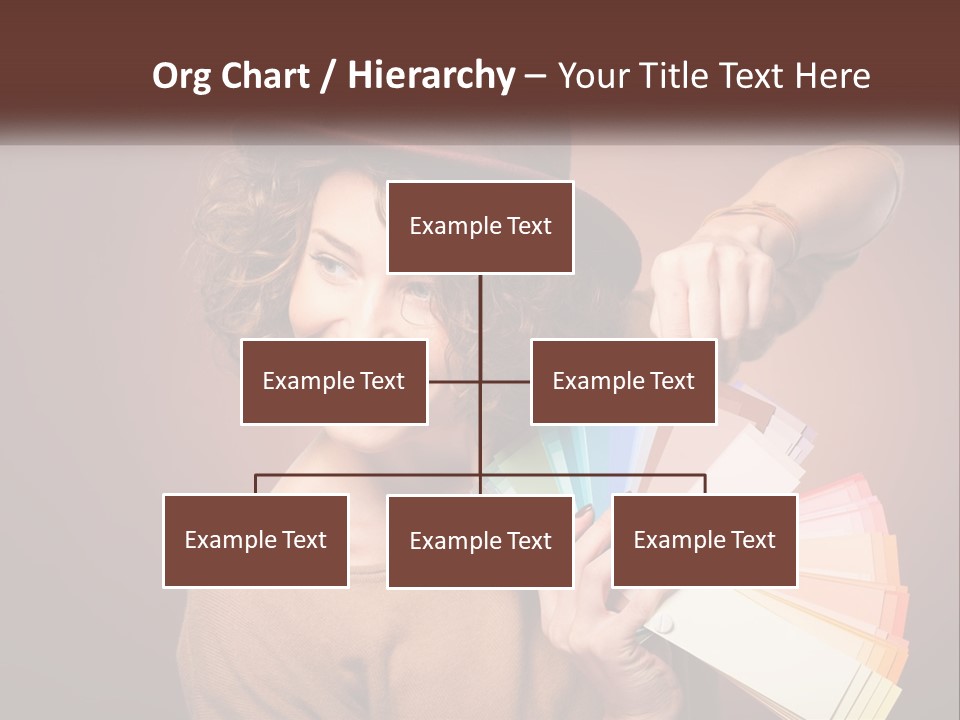 A Woman In A Brown Shirt And A Brown Hat Holding A Fan PowerPoint Template