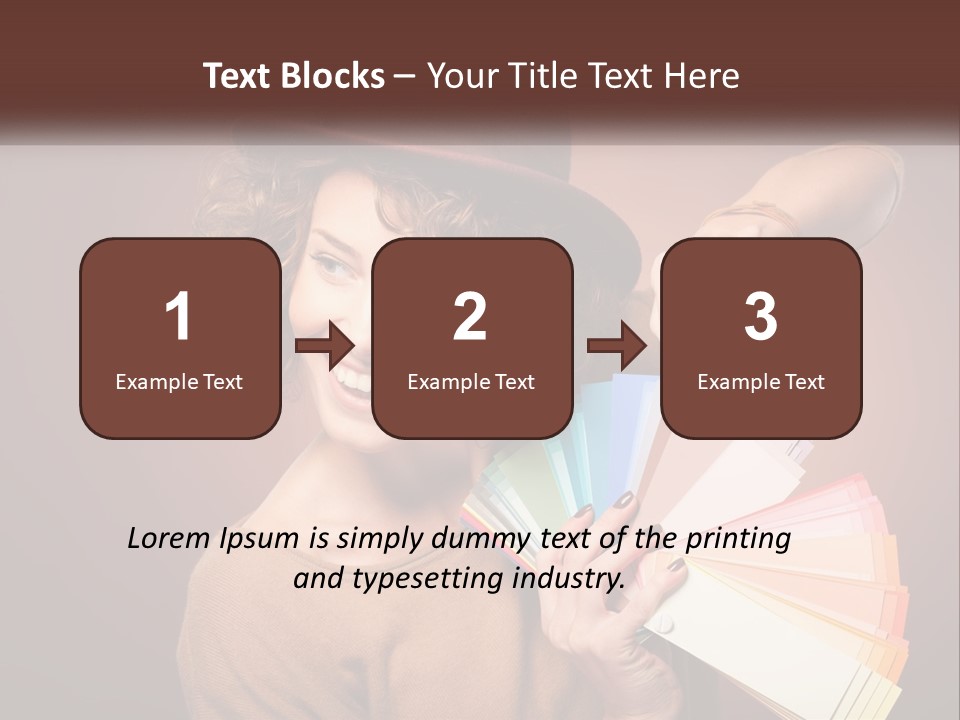 A Woman In A Brown Shirt And A Brown Hat Holding A Fan PowerPoint Template