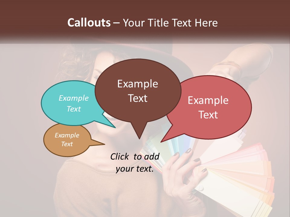 A Woman In A Brown Shirt And A Brown Hat Holding A Fan PowerPoint Template