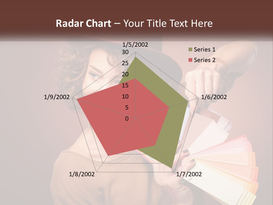 A Woman In A Brown Shirt And A Brown Hat Holding A Fan PowerPoint Template