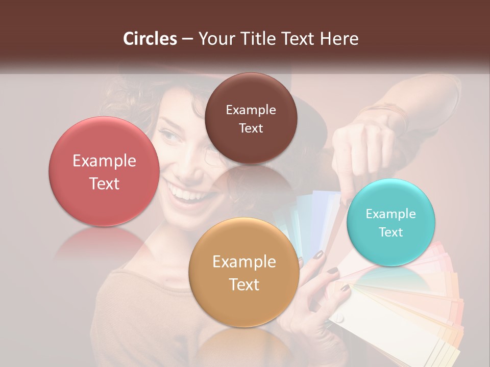 A Woman In A Brown Shirt And A Brown Hat Holding A Fan PowerPoint Template