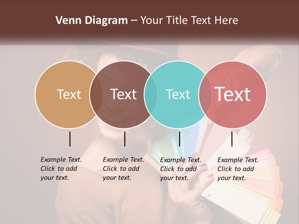 A Woman In A Brown Shirt And A Brown Hat Holding A Fan PowerPoint Template