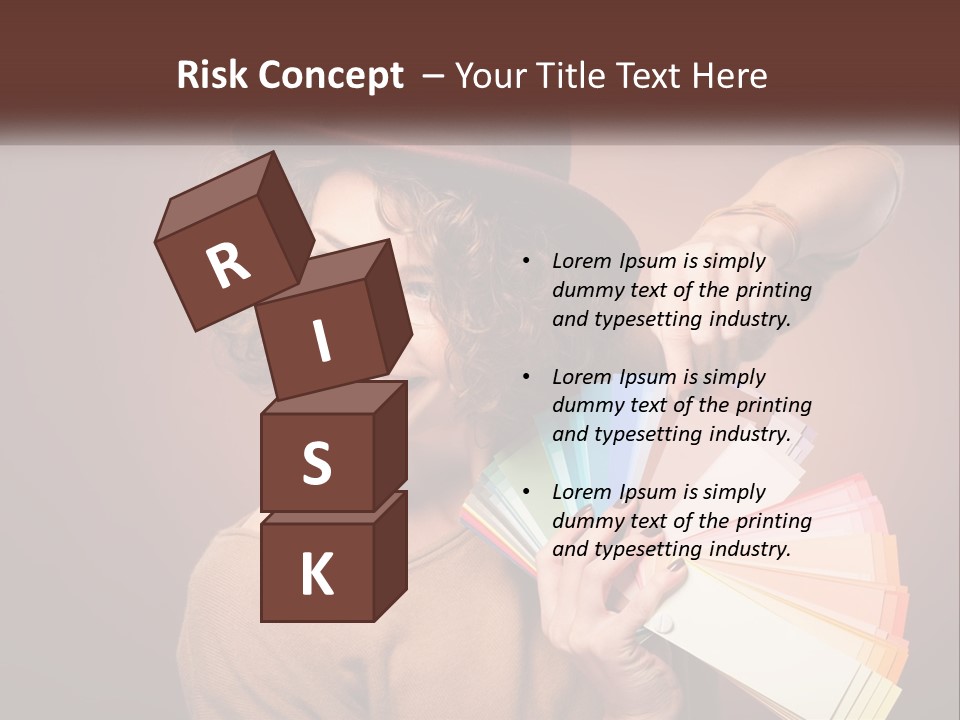 A Woman In A Brown Shirt And A Brown Hat Holding A Fan PowerPoint Template