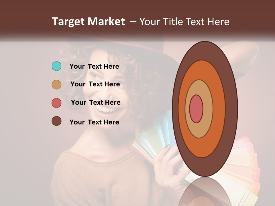 A Woman In A Brown Shirt And A Brown Hat Holding A Fan PowerPoint Template