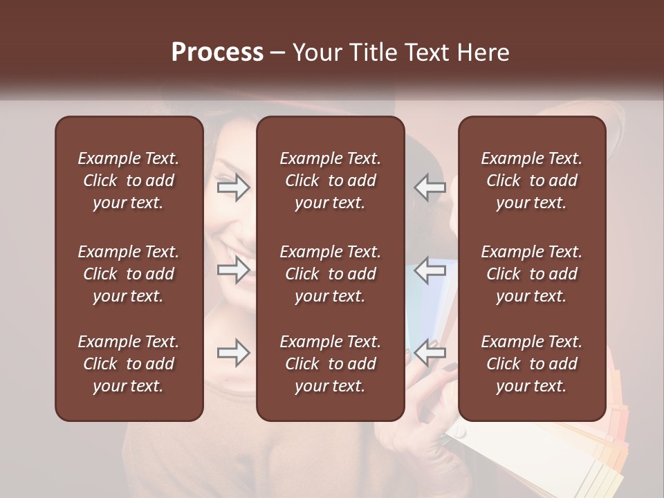 A Woman In A Brown Shirt And A Brown Hat Holding A Fan PowerPoint Template