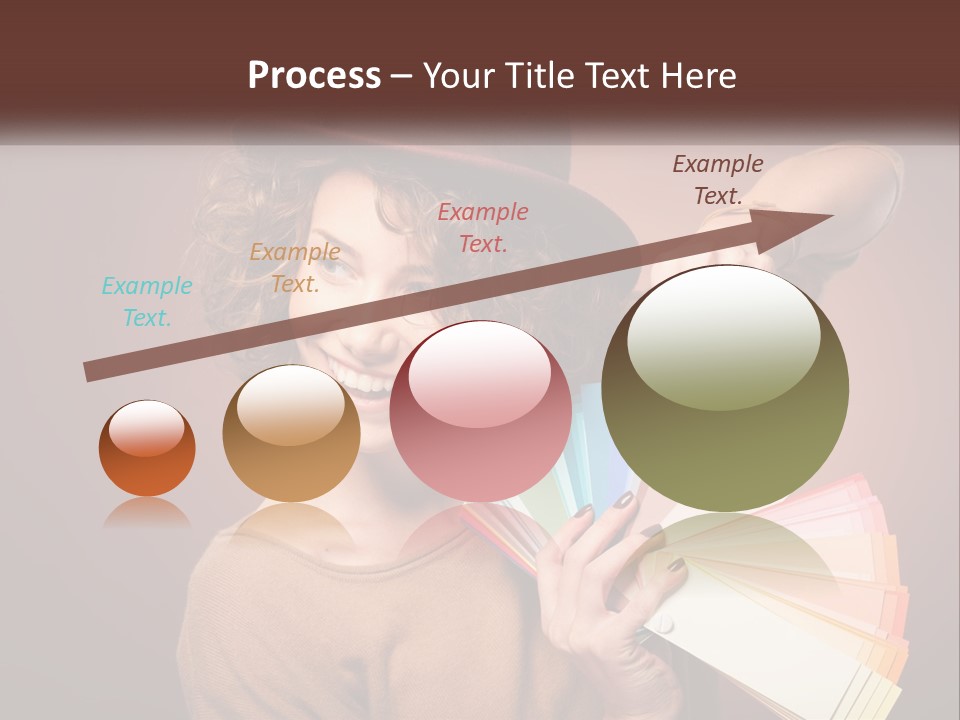 A Woman In A Brown Shirt And A Brown Hat Holding A Fan PowerPoint Template