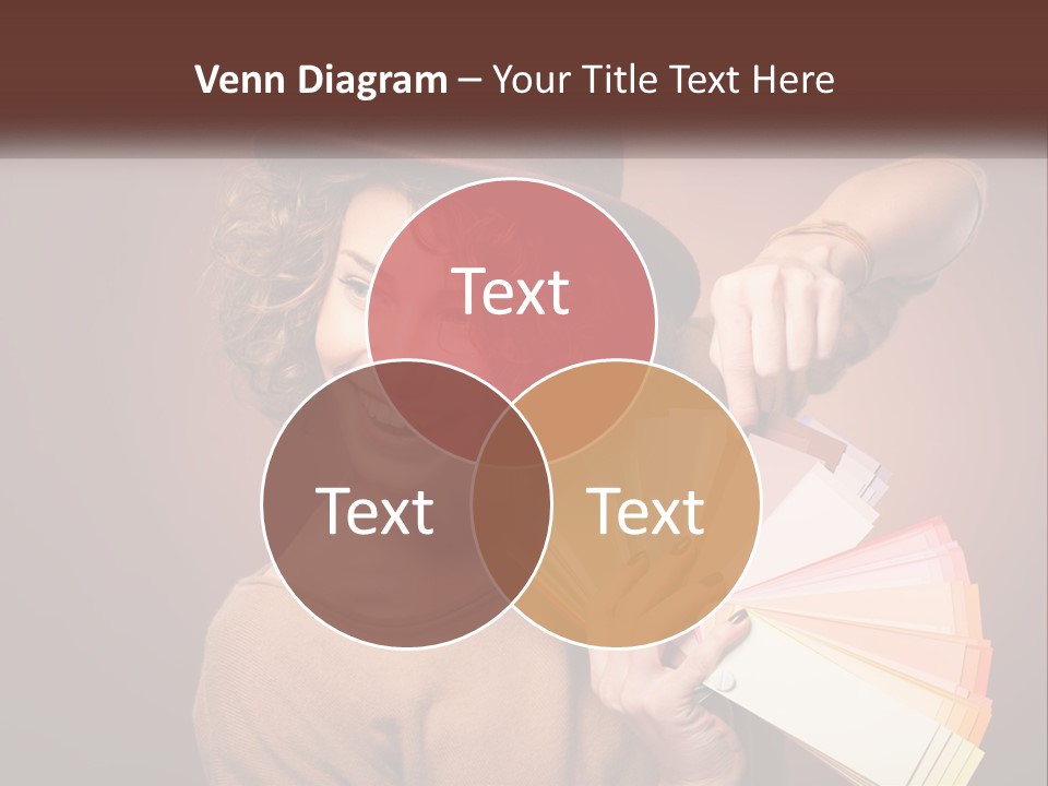 A Woman In A Brown Shirt And A Brown Hat Holding A Fan PowerPoint Template