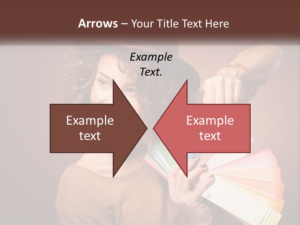 A Woman In A Brown Shirt And A Brown Hat Holding A Fan PowerPoint Template