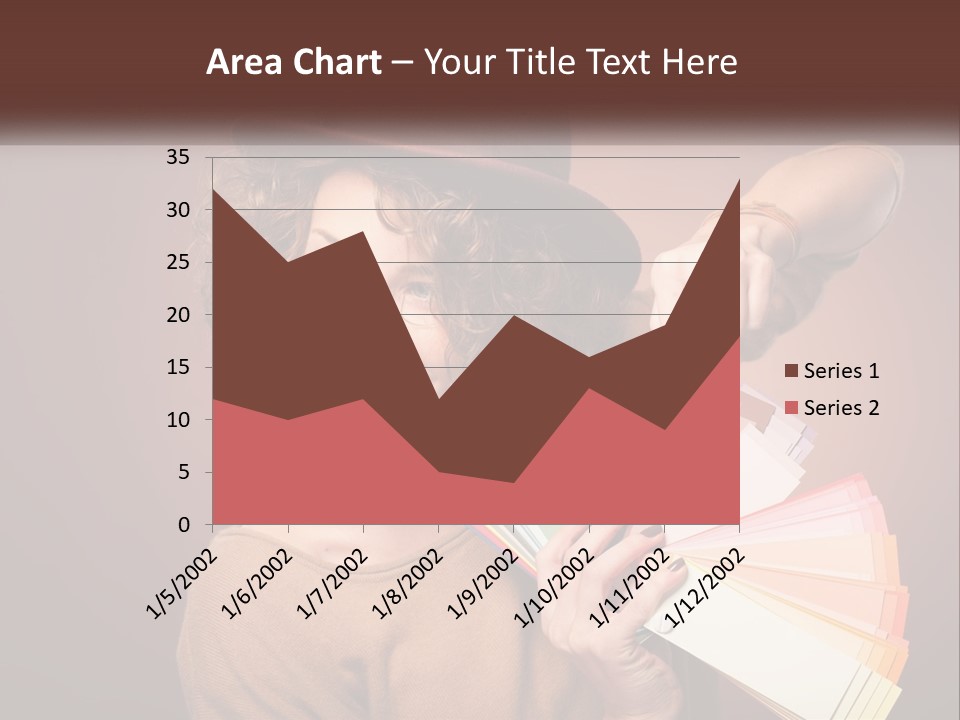 A Woman In A Brown Shirt And A Brown Hat Holding A Fan PowerPoint Template
