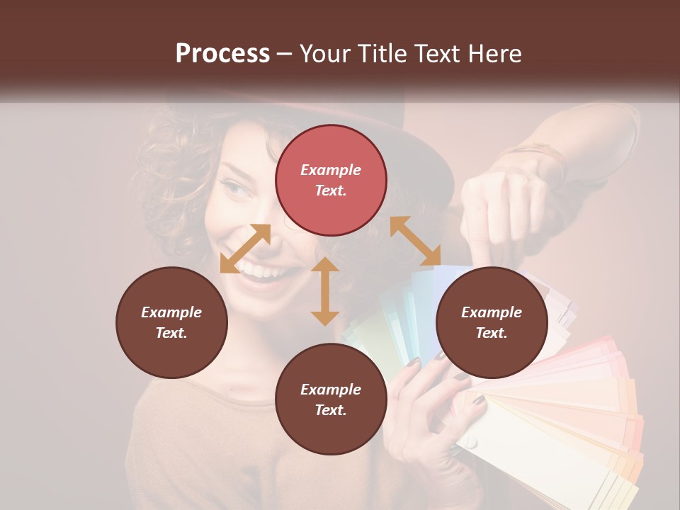 A Woman In A Brown Shirt And A Brown Hat Holding A Fan PowerPoint Template