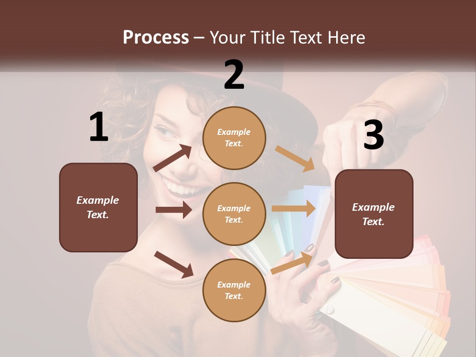 A Woman In A Brown Shirt And A Brown Hat Holding A Fan PowerPoint Template