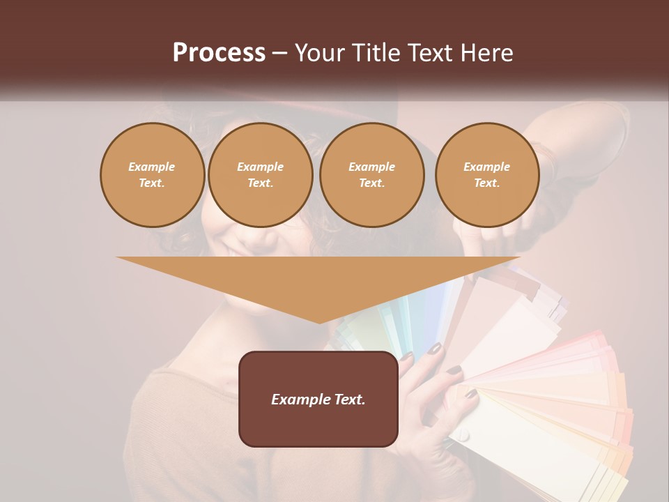 A Woman In A Brown Shirt And A Brown Hat Holding A Fan PowerPoint Template