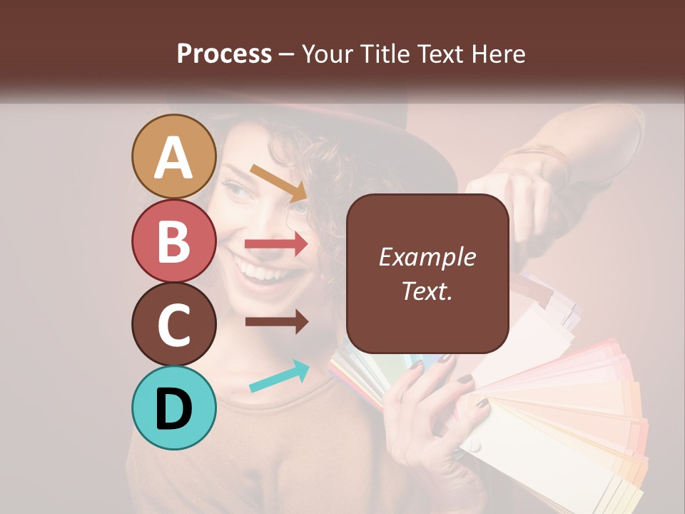 A Woman In A Brown Shirt And A Brown Hat Holding A Fan PowerPoint Template