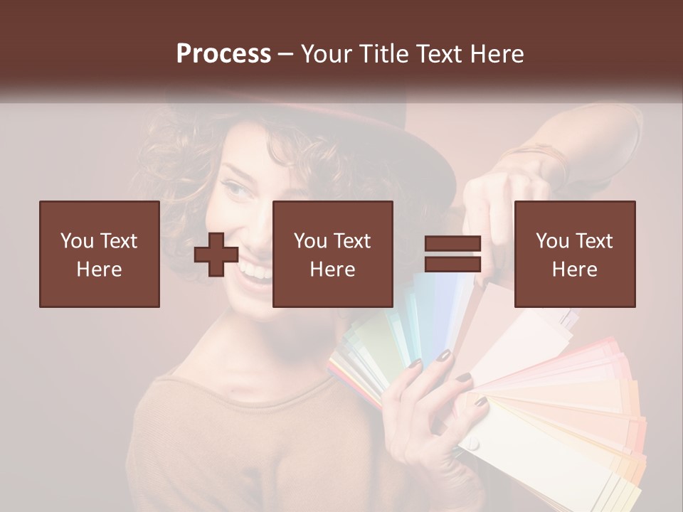 A Woman In A Brown Shirt And A Brown Hat Holding A Fan PowerPoint Template