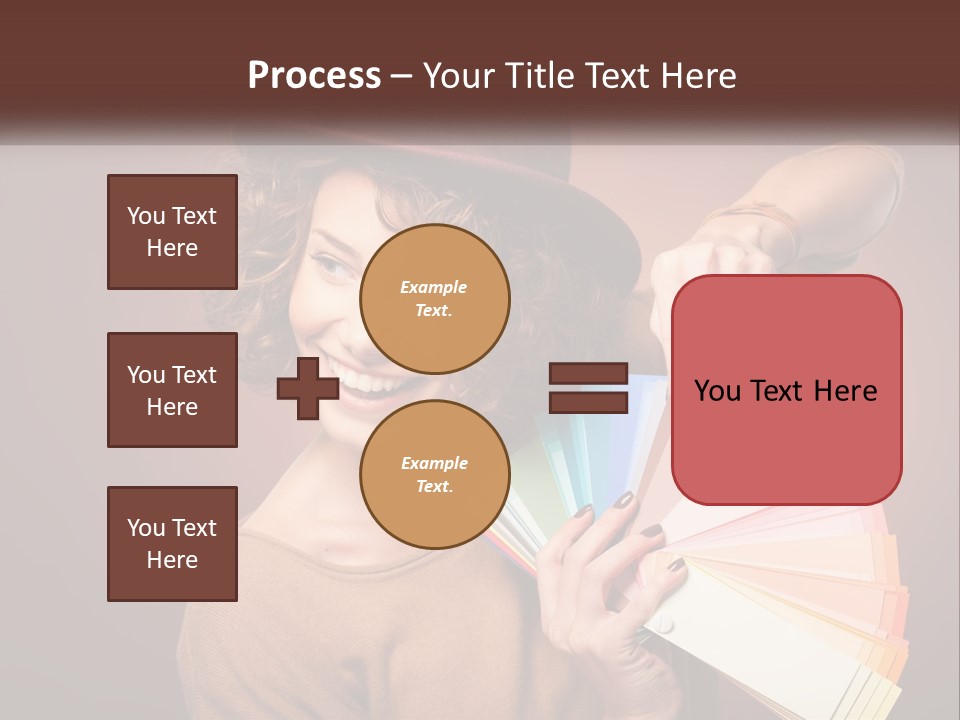 A Woman In A Brown Shirt And A Brown Hat Holding A Fan PowerPoint Template