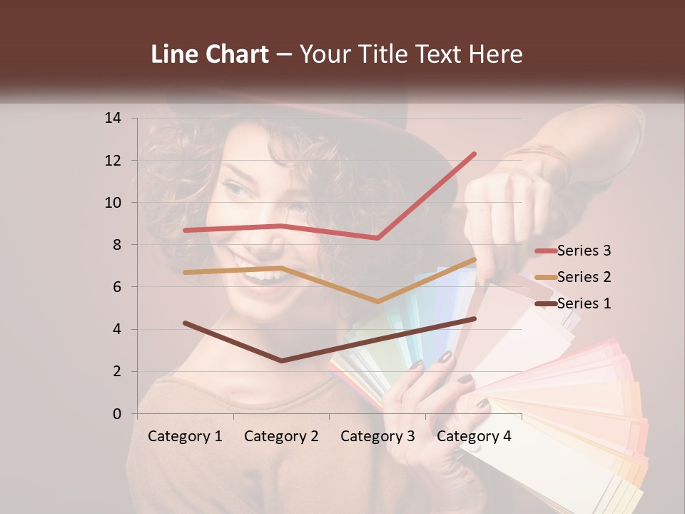 A Woman In A Brown Shirt And A Brown Hat Holding A Fan PowerPoint Template