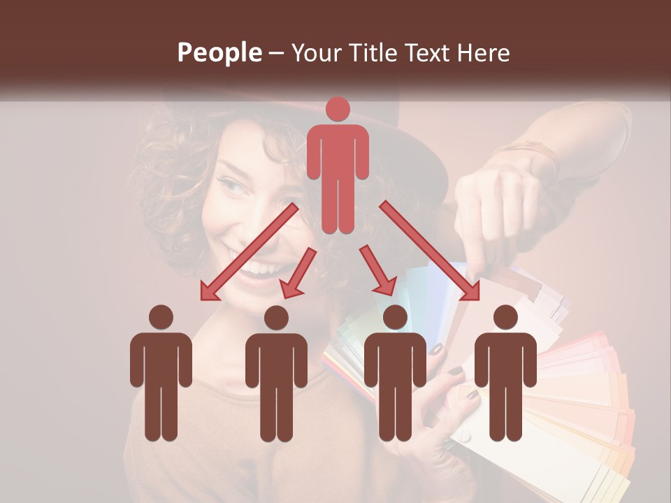 A Woman In A Brown Shirt And A Brown Hat Holding A Fan PowerPoint Template