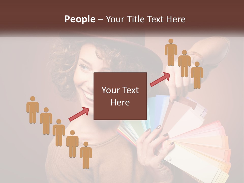 A Woman In A Brown Shirt And A Brown Hat Holding A Fan PowerPoint Template