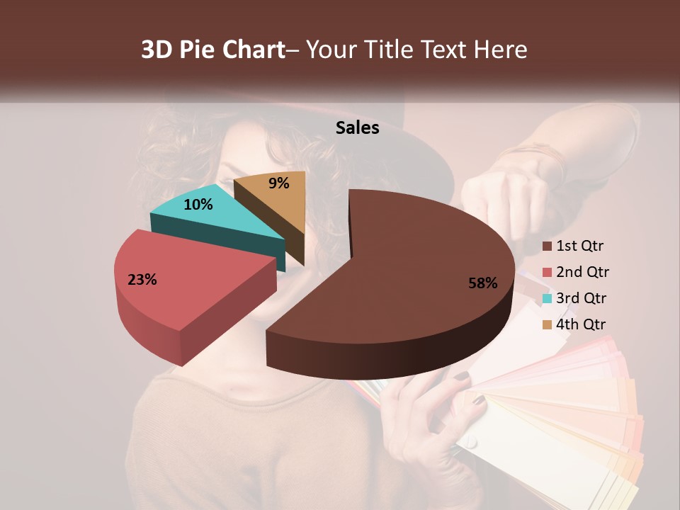 A Woman In A Brown Shirt And A Brown Hat Holding A Fan PowerPoint Template