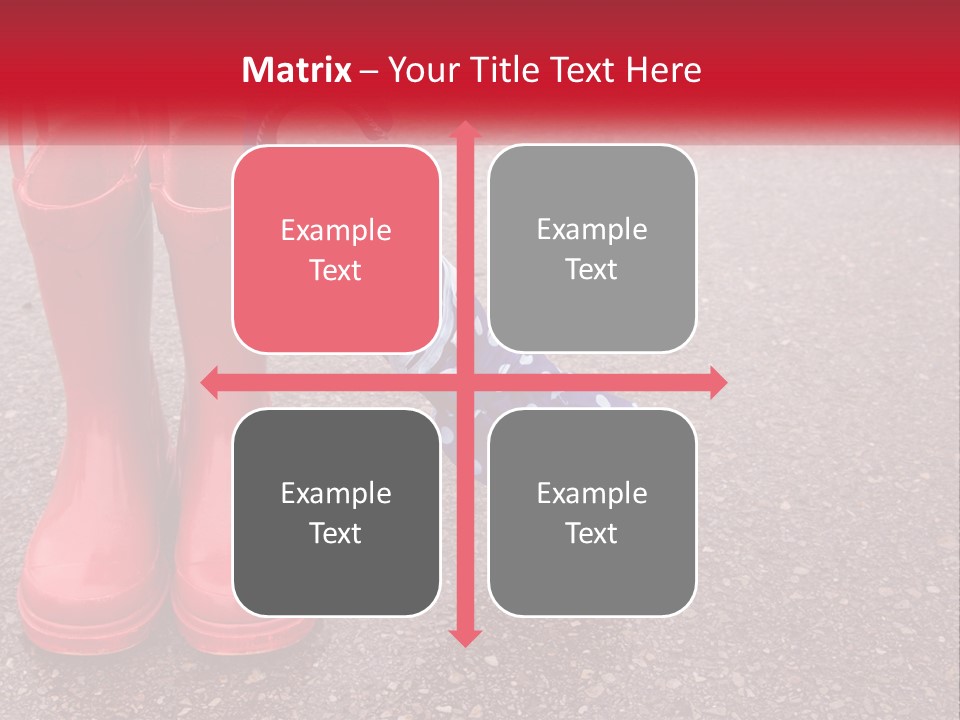 A Pair Of Red Rain Boots With An Umbrella PowerPoint Template