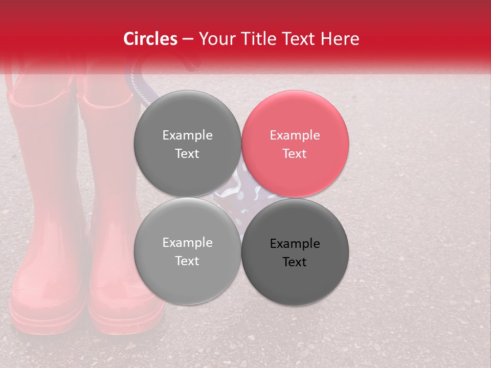 A Pair Of Red Rain Boots With An Umbrella PowerPoint Template