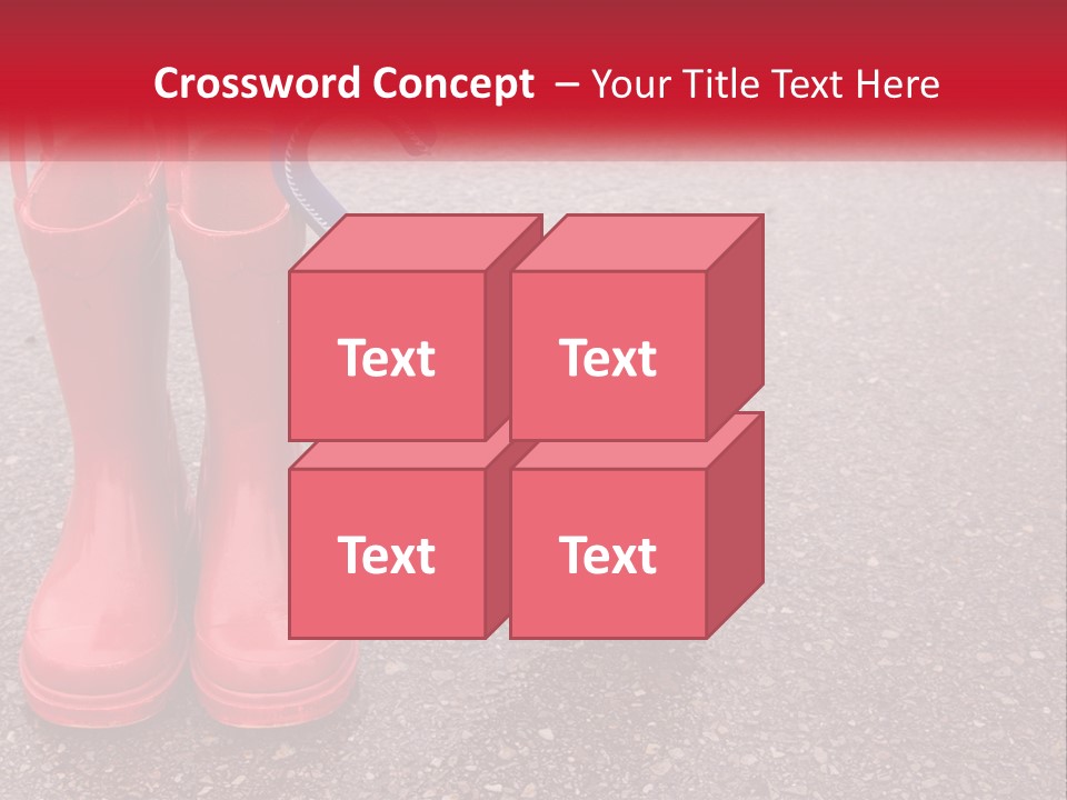 A Pair Of Red Rain Boots With An Umbrella PowerPoint Template