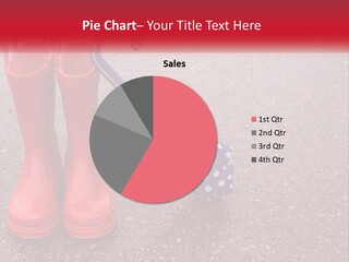 A Pair Of Red Rain Boots With An Umbrella PowerPoint Template