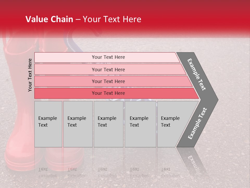 A Pair Of Red Rain Boots With An Umbrella PowerPoint Template