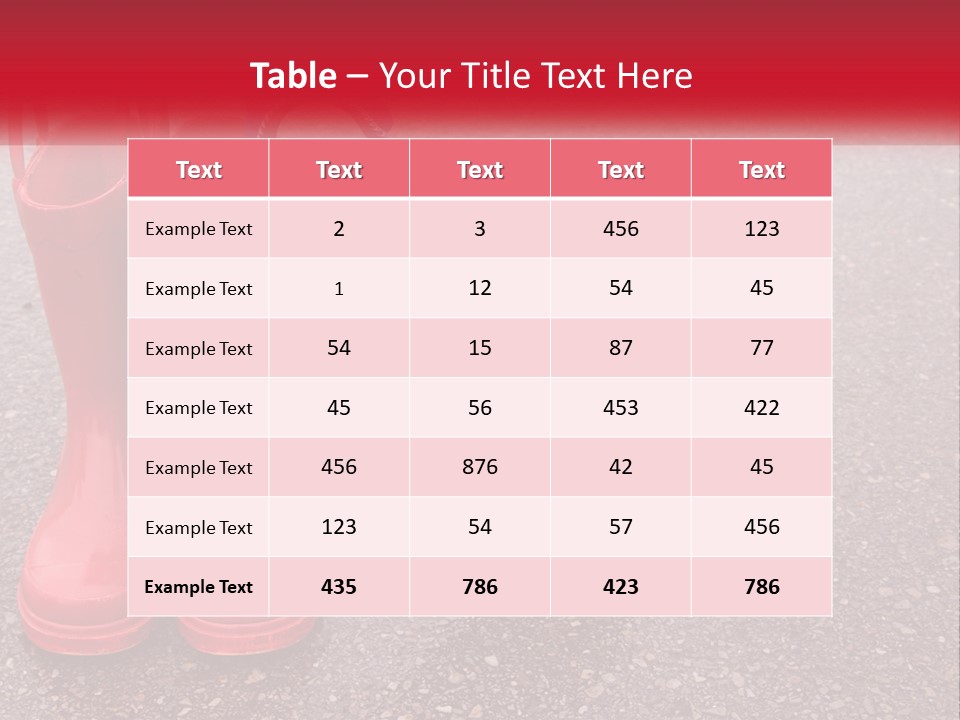 A Pair Of Red Rain Boots With An Umbrella PowerPoint Template