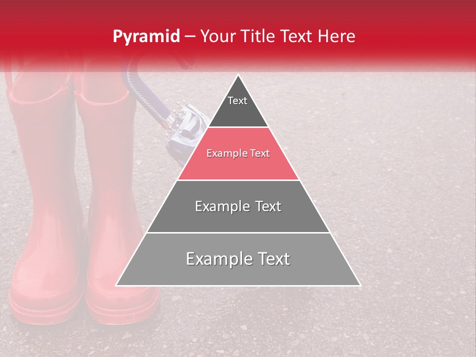 A Pair Of Red Rain Boots With An Umbrella PowerPoint Template