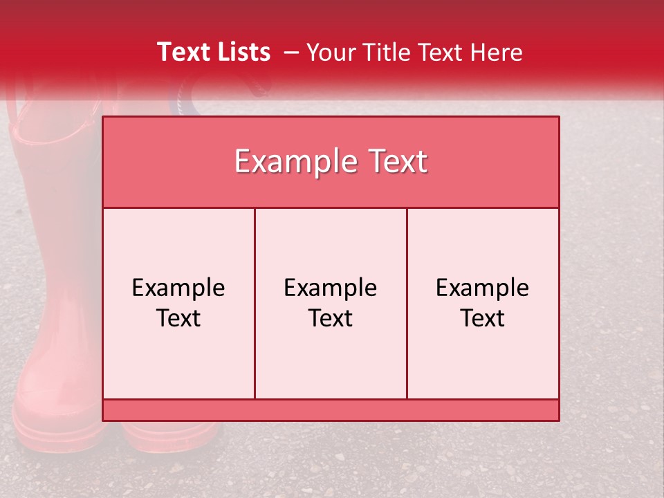 A Pair Of Red Rain Boots With An Umbrella PowerPoint Template