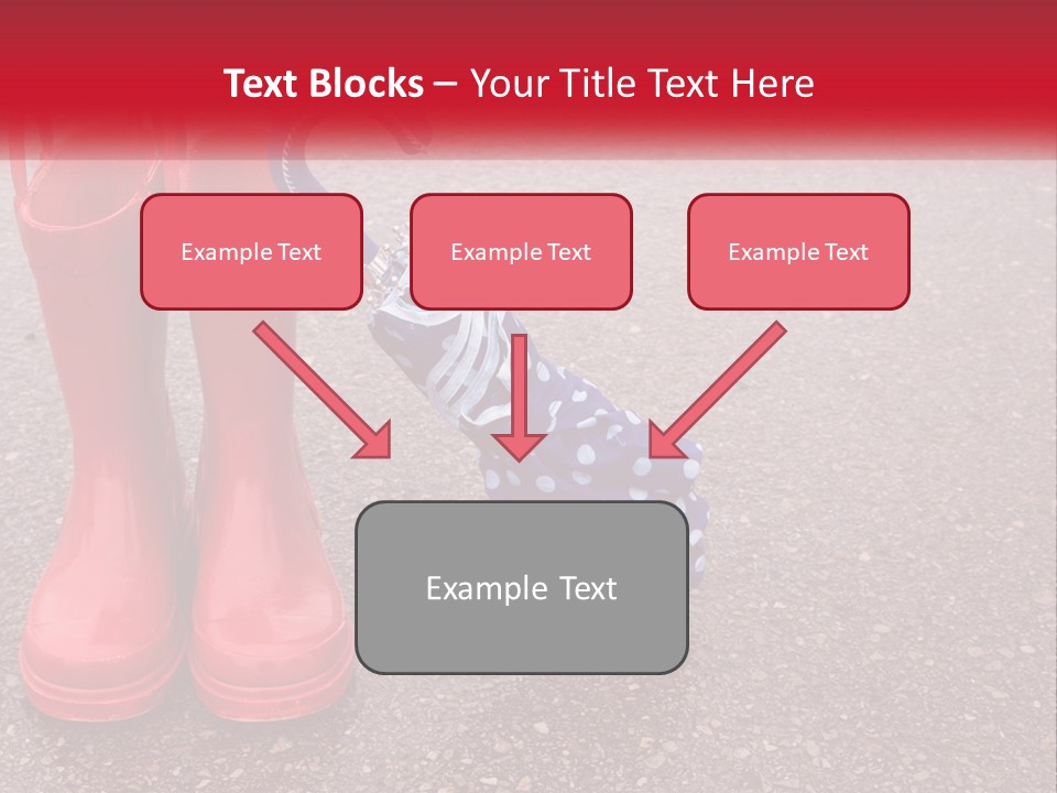 A Pair Of Red Rain Boots With An Umbrella PowerPoint Template