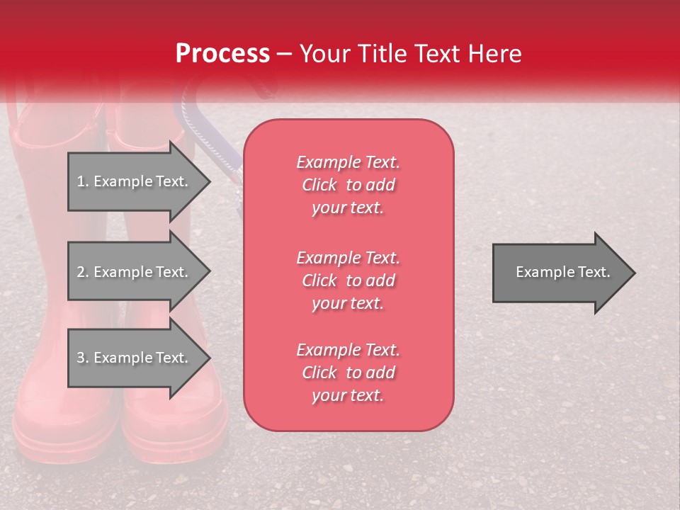 A Pair Of Red Rain Boots With An Umbrella PowerPoint Template