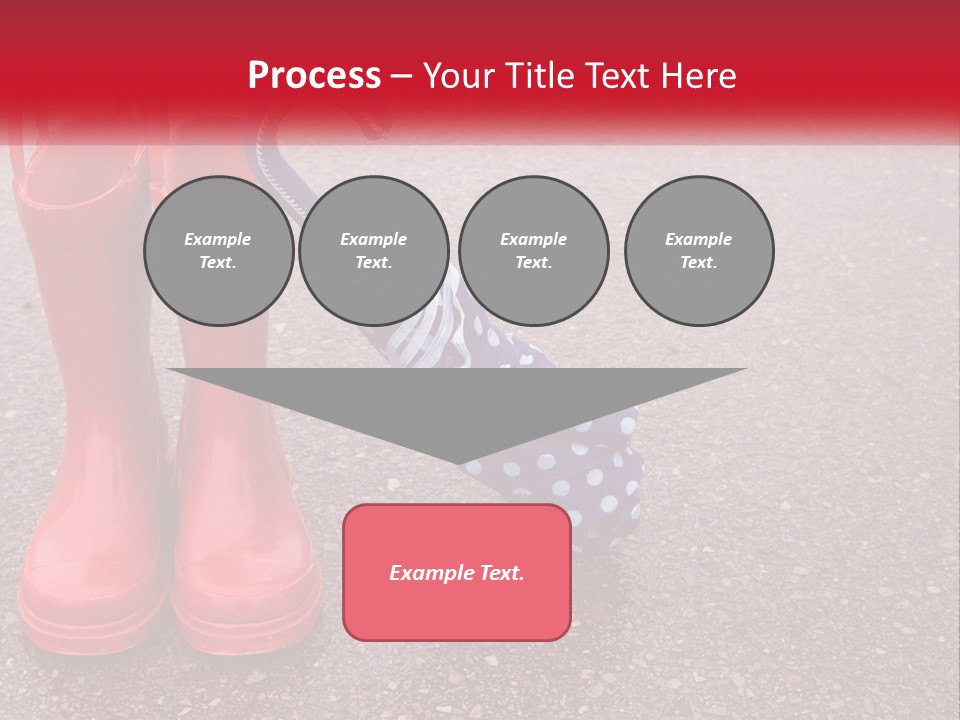 A Pair Of Red Rain Boots With An Umbrella PowerPoint Template