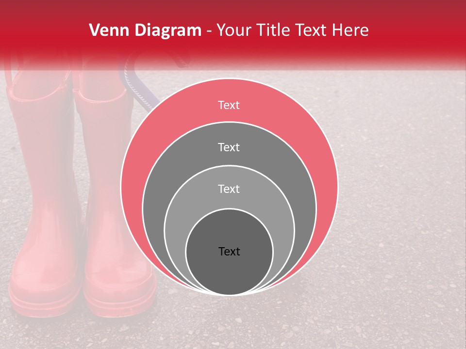 A Pair Of Red Rain Boots With An Umbrella PowerPoint Template