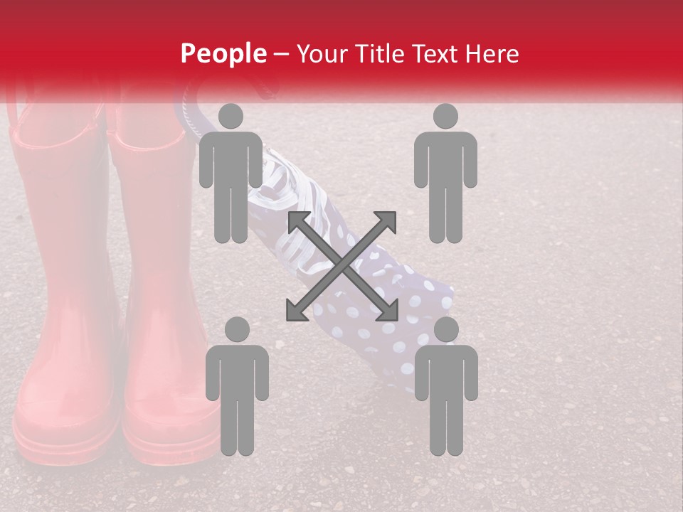 A Pair Of Red Rain Boots With An Umbrella PowerPoint Template