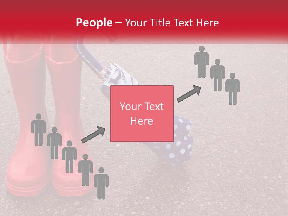 A Pair Of Red Rain Boots With An Umbrella PowerPoint Template