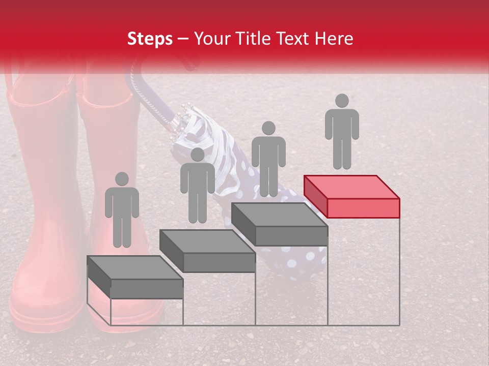A Pair Of Red Rain Boots With An Umbrella PowerPoint Template